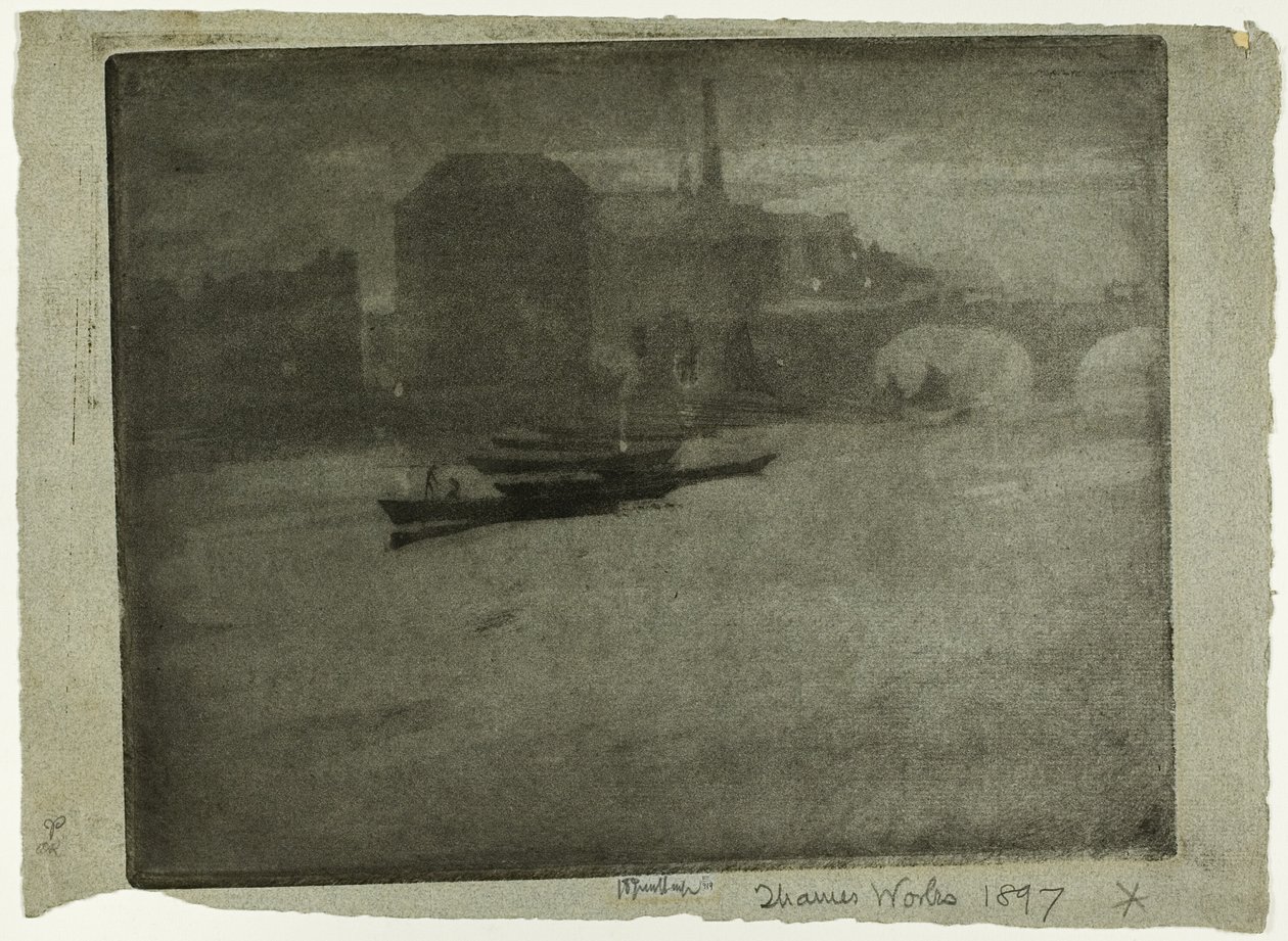 Mist op de Theems door Joseph Pennell