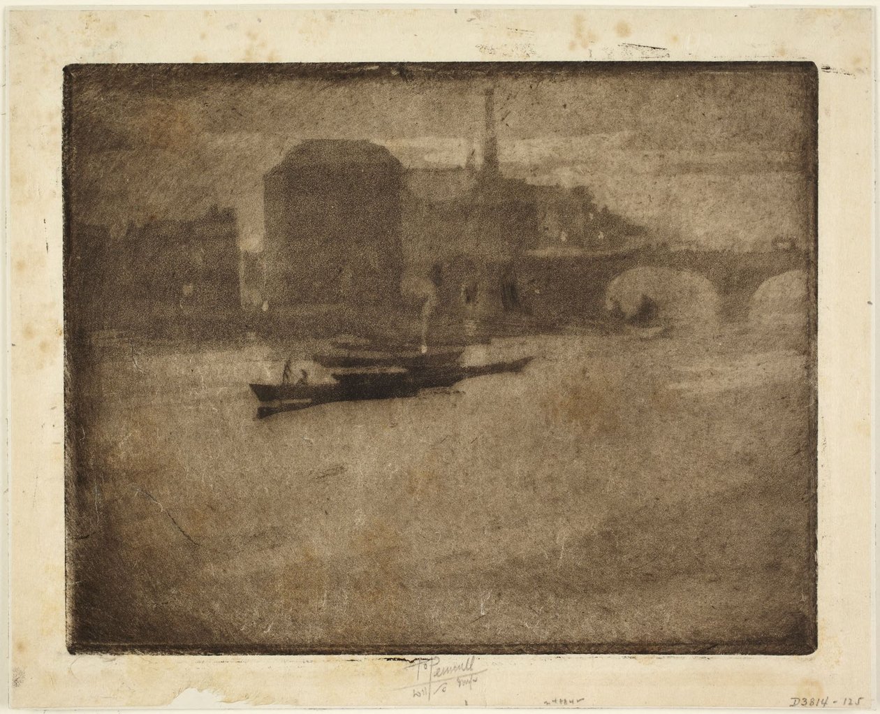Mist op de Theems door Joseph Pennell