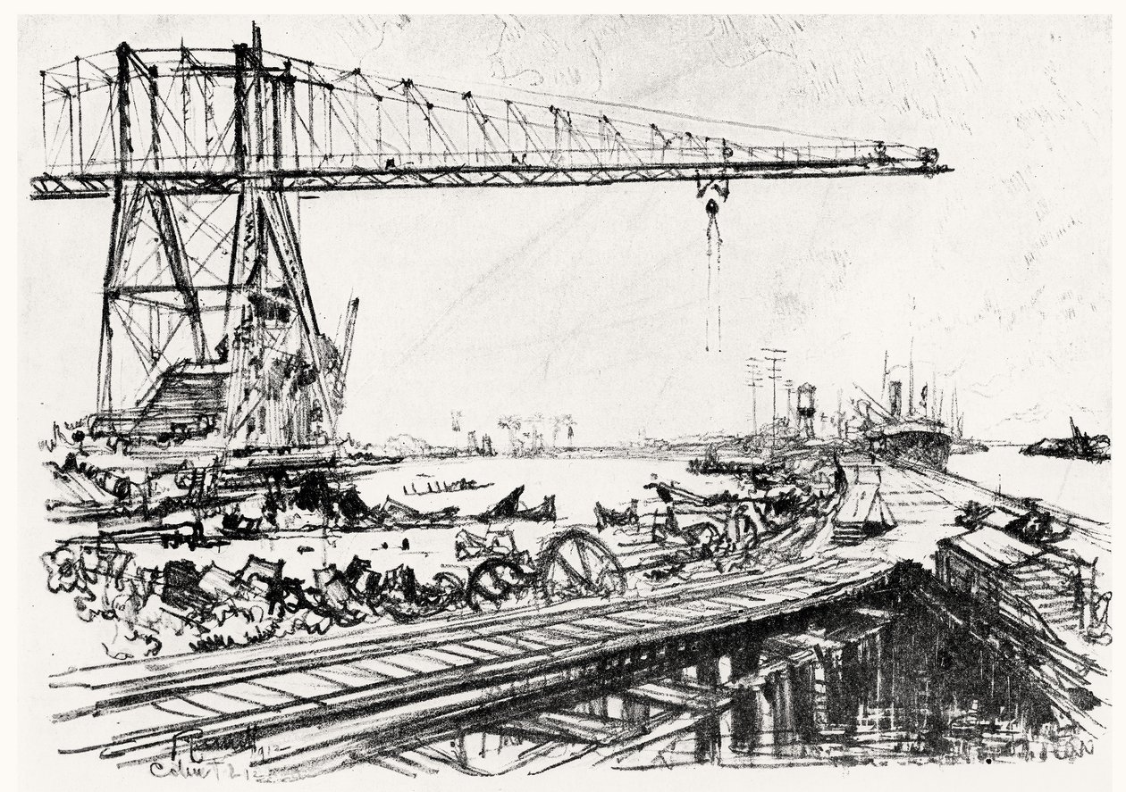 Mount Hope, plaat II uit Het Panamakanaal door Joseph Pennell door Joseph Pennell