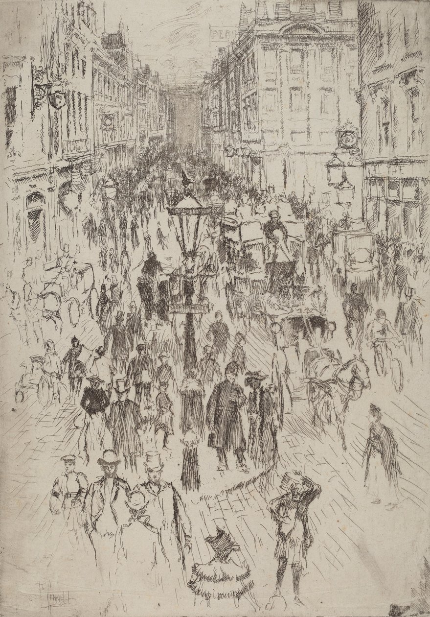 New Oxford Street, Londen, 1893 door Joseph Pennell