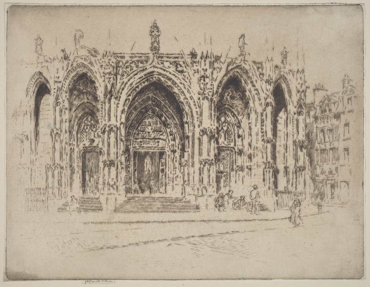 Voorhal van Saint-Maclou, Rouen door Joseph Pennell