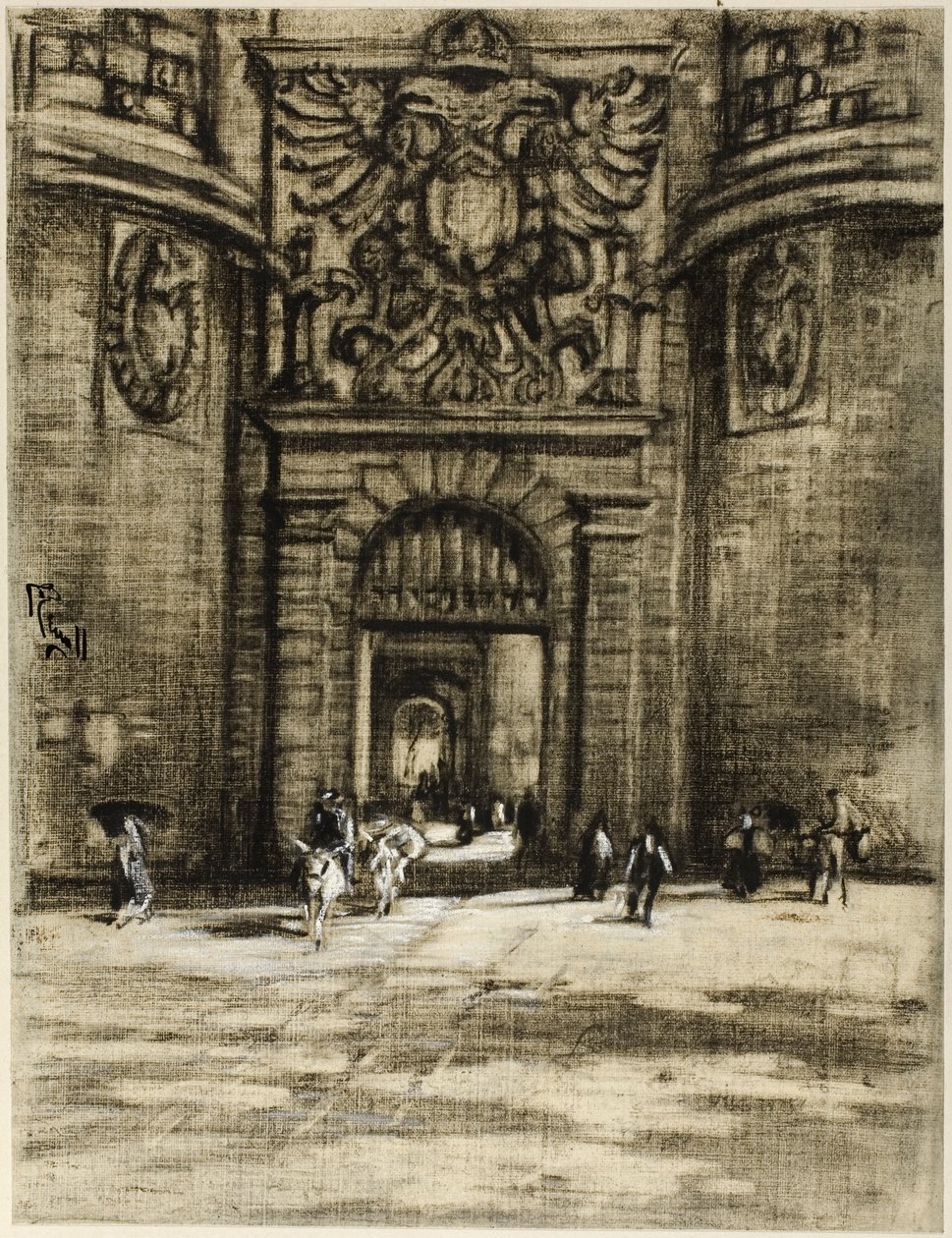 Porta Viragia, Toledo door Joseph Pennell