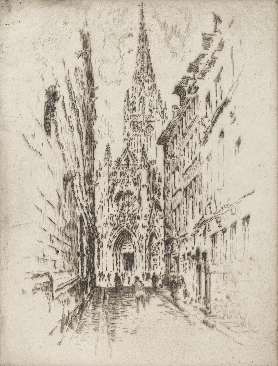 San Maclou, Rouen, 1907 door Joseph Pennell