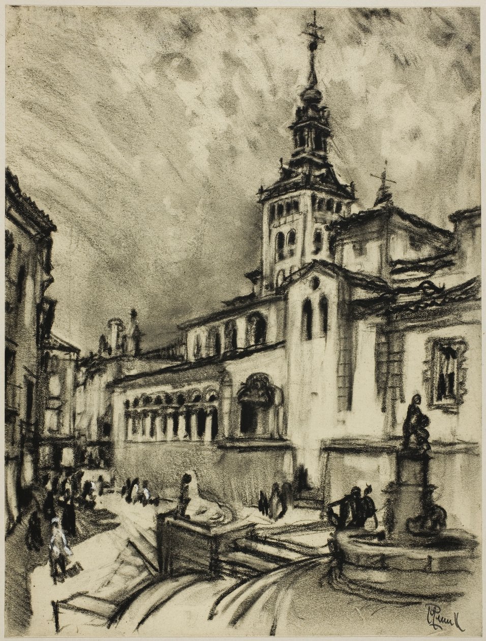 San Martín, Segovia door Joseph Pennell