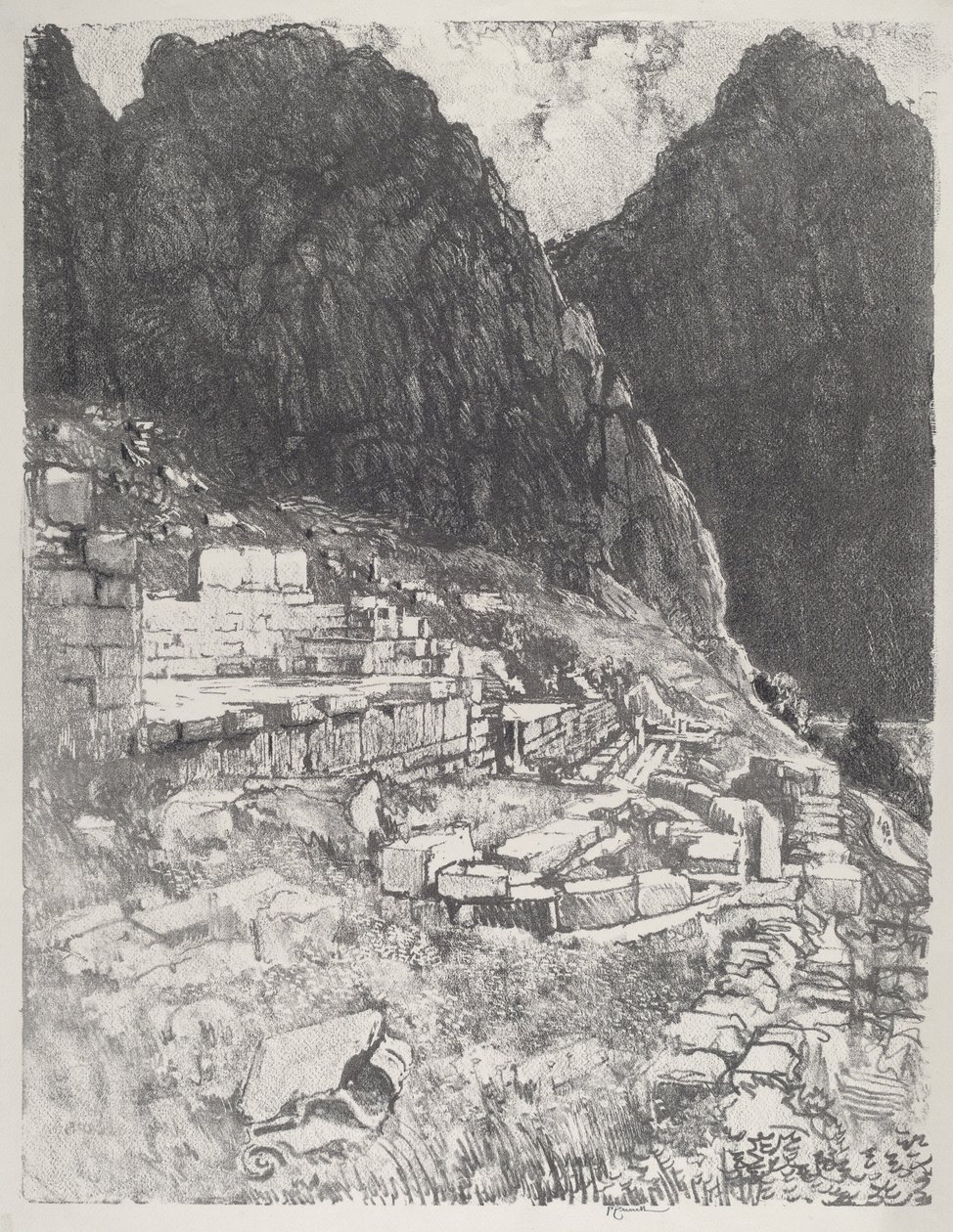 Zetels van de machtigen, Delphi, 1913 door Joseph Pennell