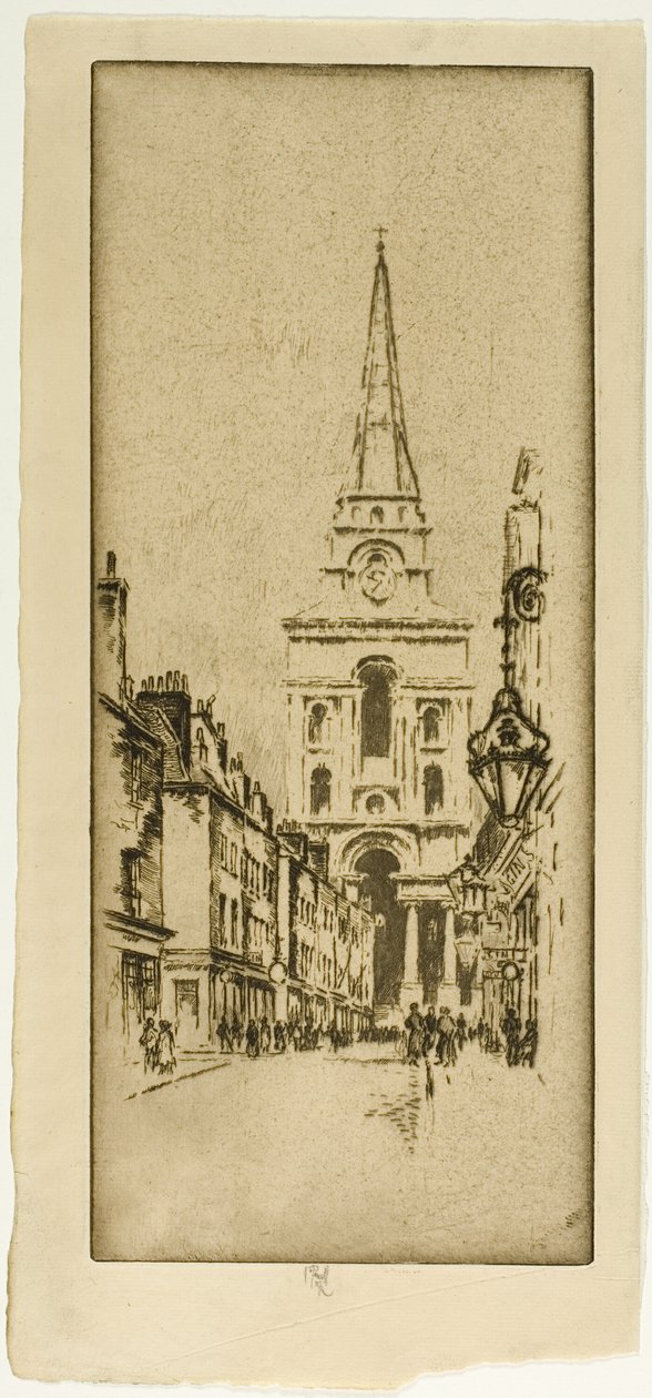 Spitalfields Kerk door Joseph Pennell
