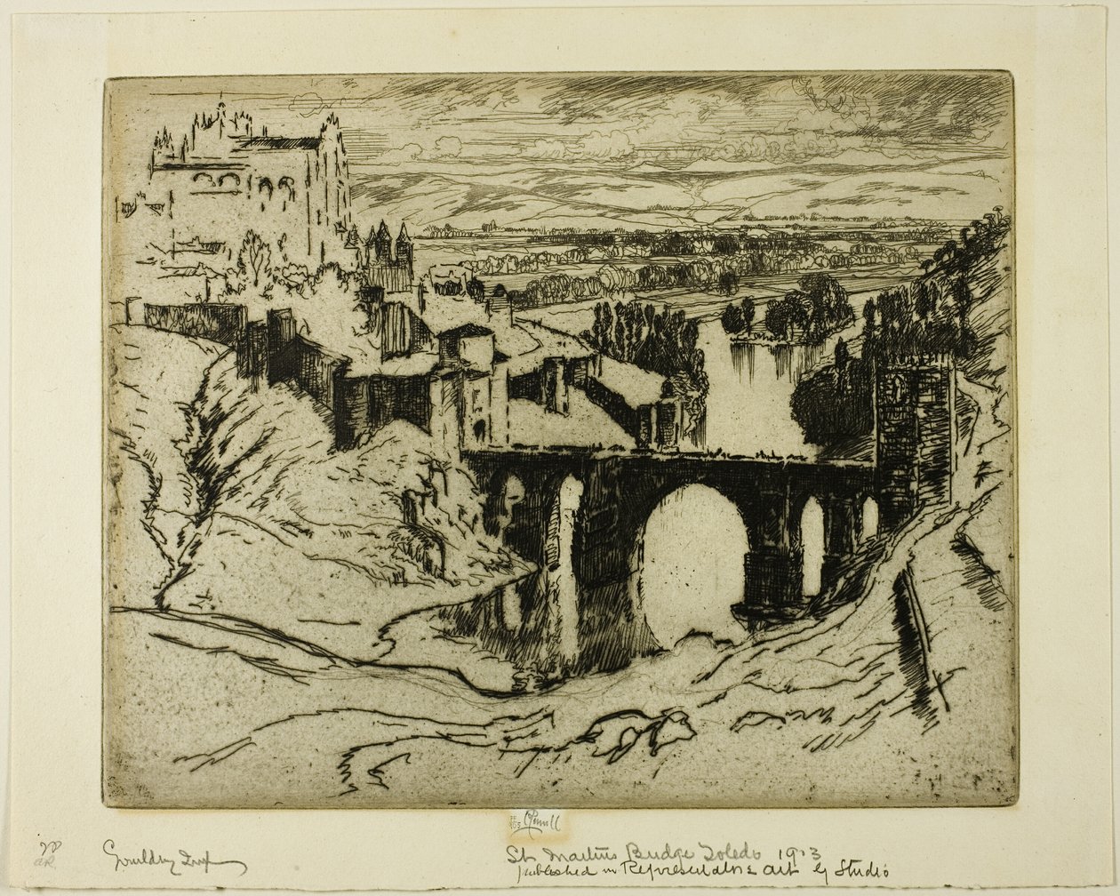 St. Martins Brug, Toledo door Joseph Pennell