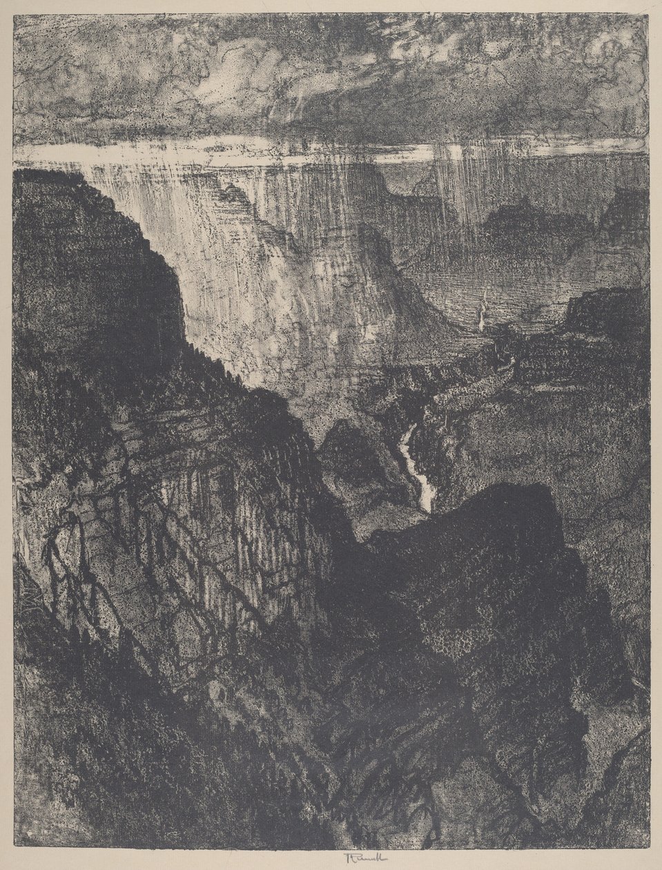 Storm in de Grand Canyon, 1912 door Joseph Pennell