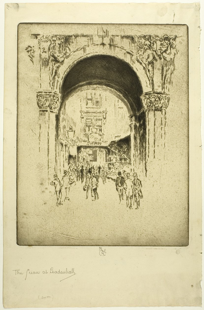 Zwaan bij Leadenhall door Joseph Pennell
