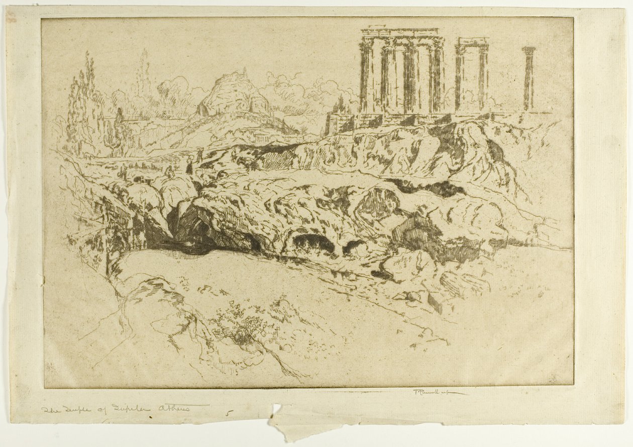Tempel van Jupiter, Athene door Joseph Pennell
