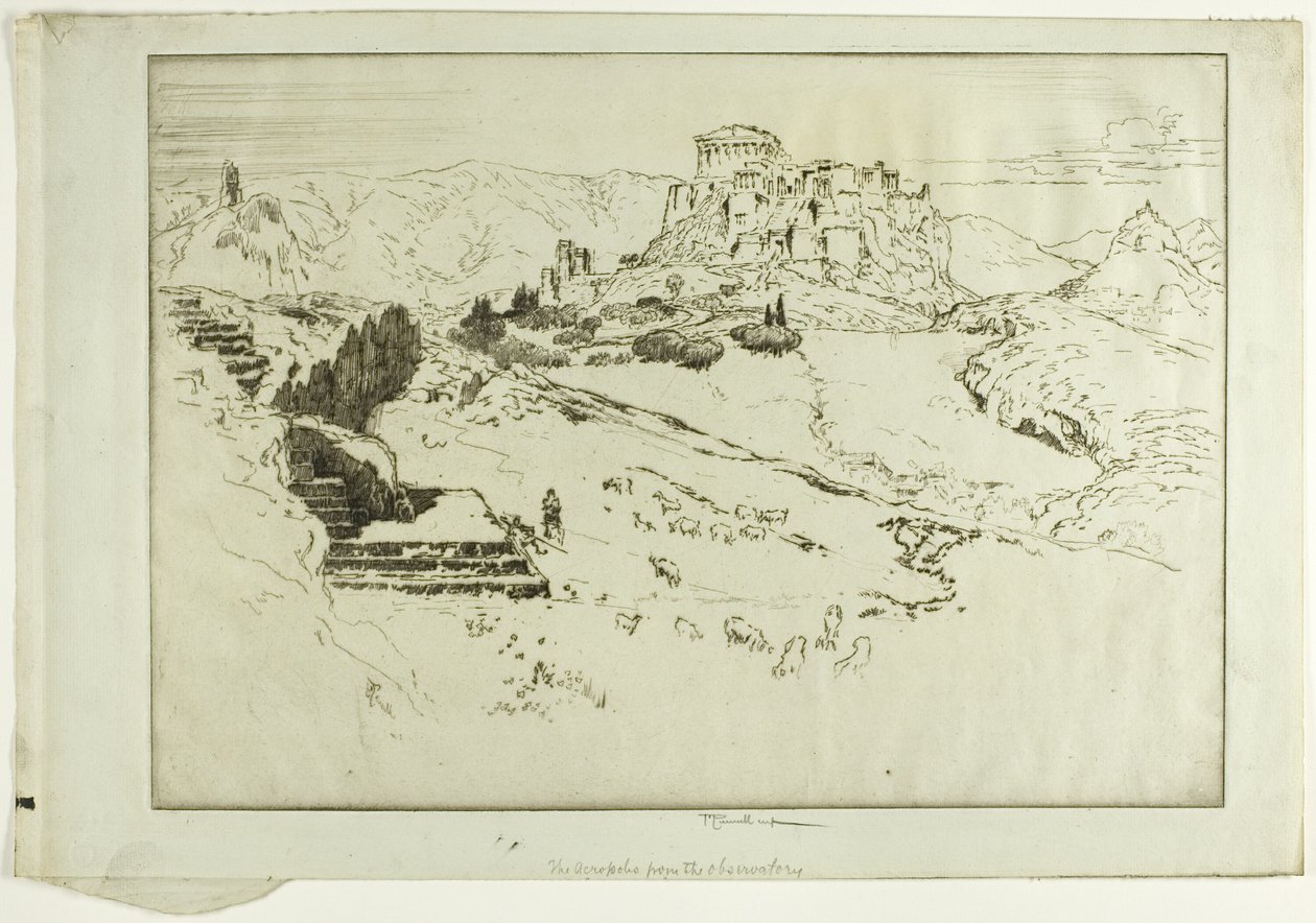 De Akropolis vanaf het Observatorium door Joseph Pennell
