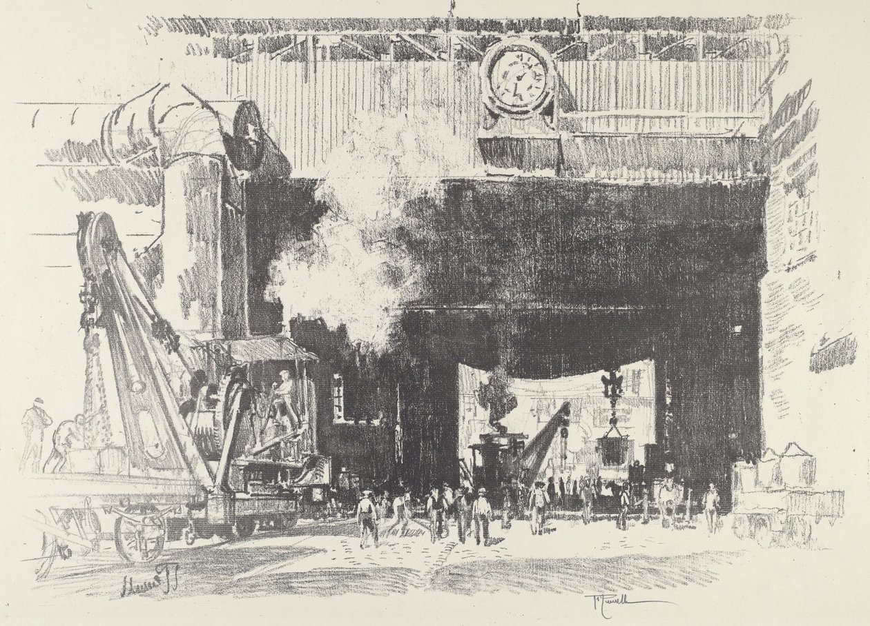 De grote poort van de grote winkel, 1916 door Joseph Pennell