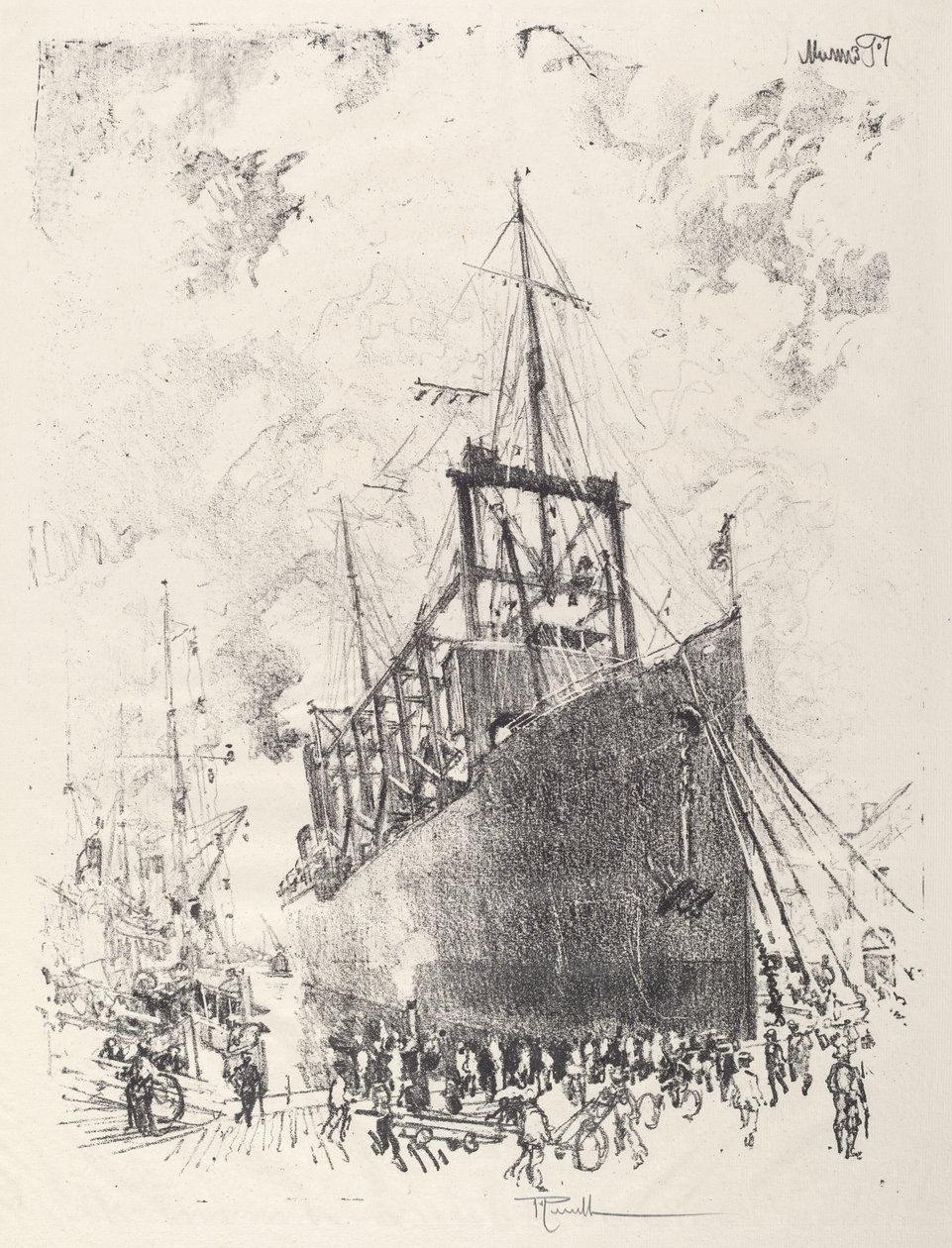 De kolenbrander, 1917 door Joseph Pennell