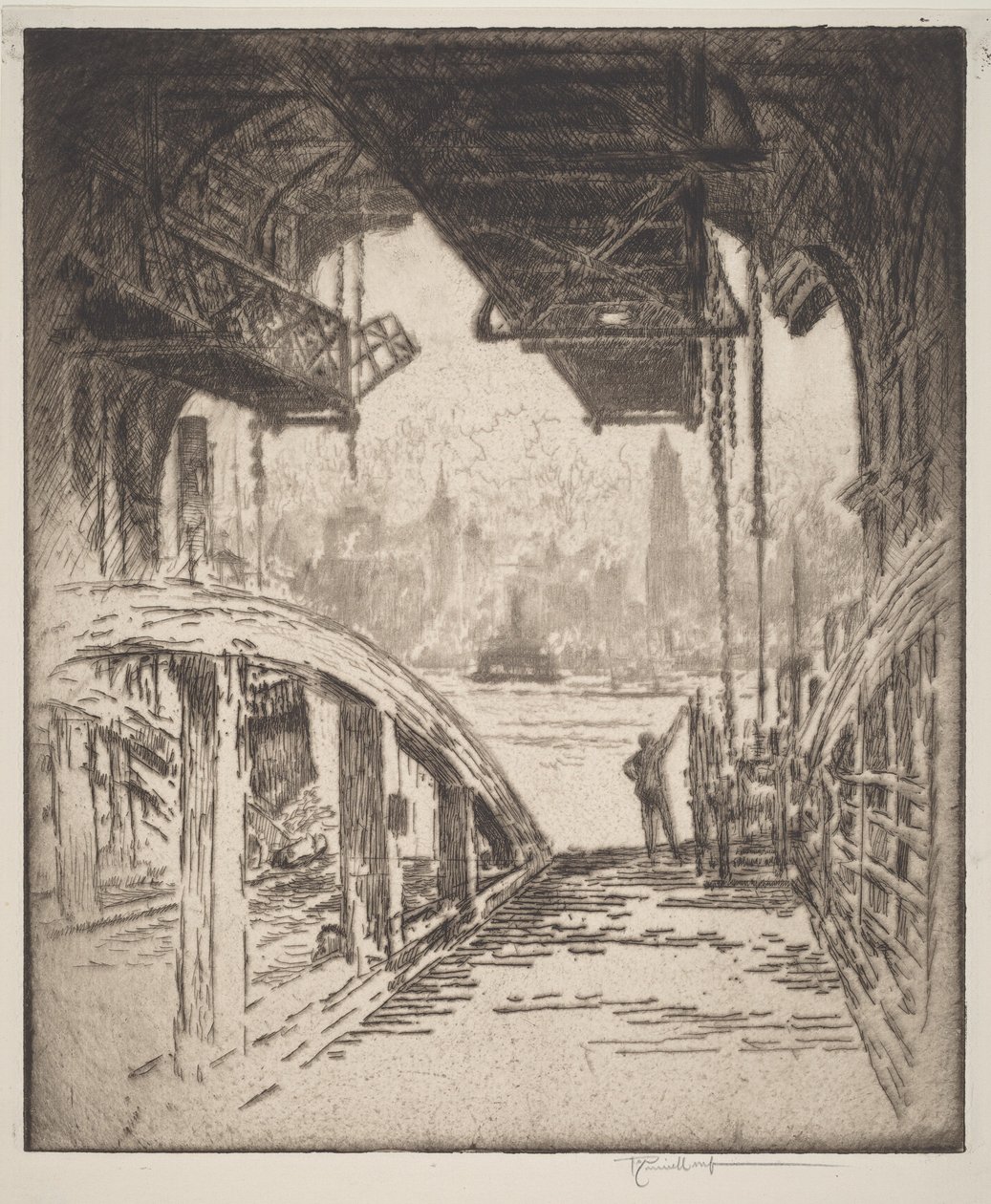 Het veerhuis door Joseph Pennell