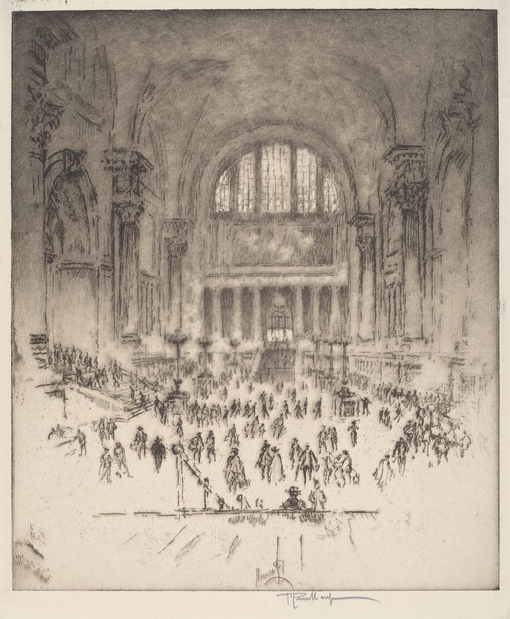 De Marmeren Hal, Pennsylvania Station, New York door Joseph Pennell