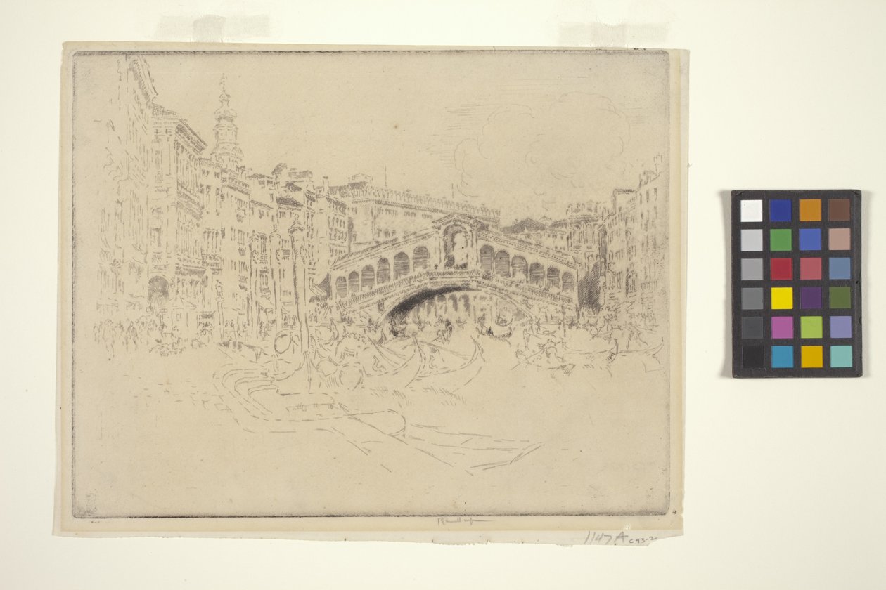 De Rialto, Venetië door Joseph Pennell