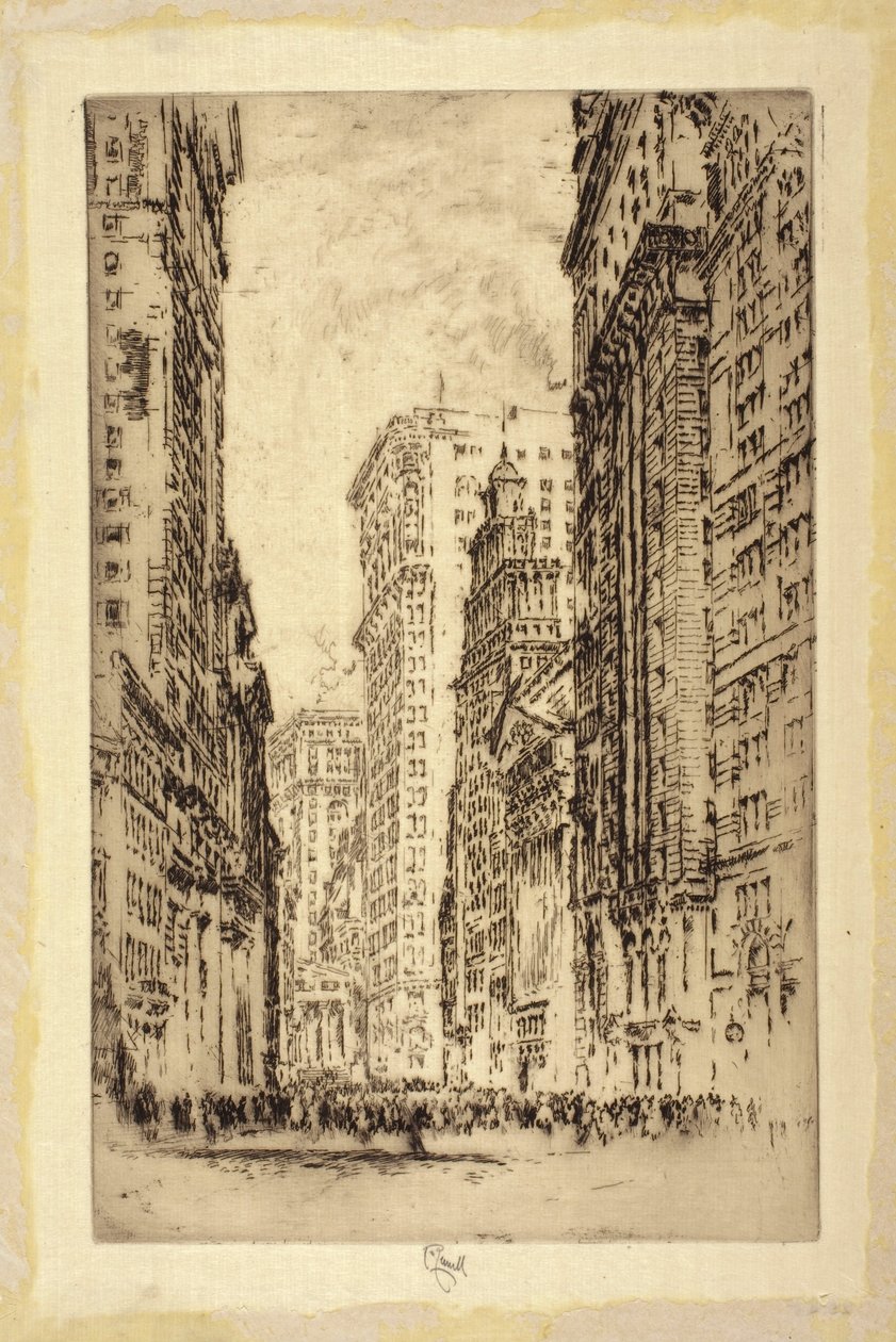 De effectenbeurs, New York door Joseph Pennell