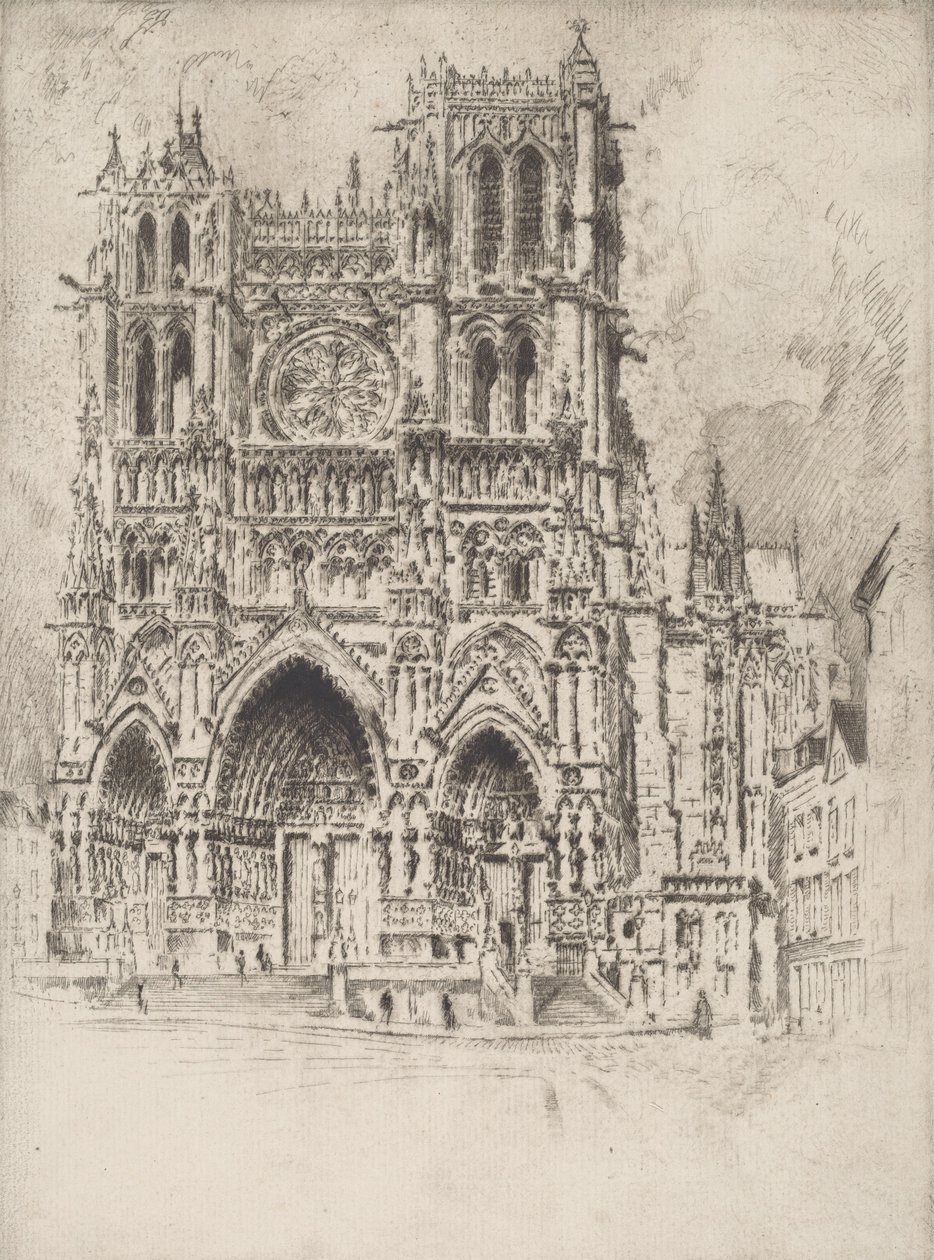 De westelijke gevel, Amiens, 1907 door Joseph Pennell