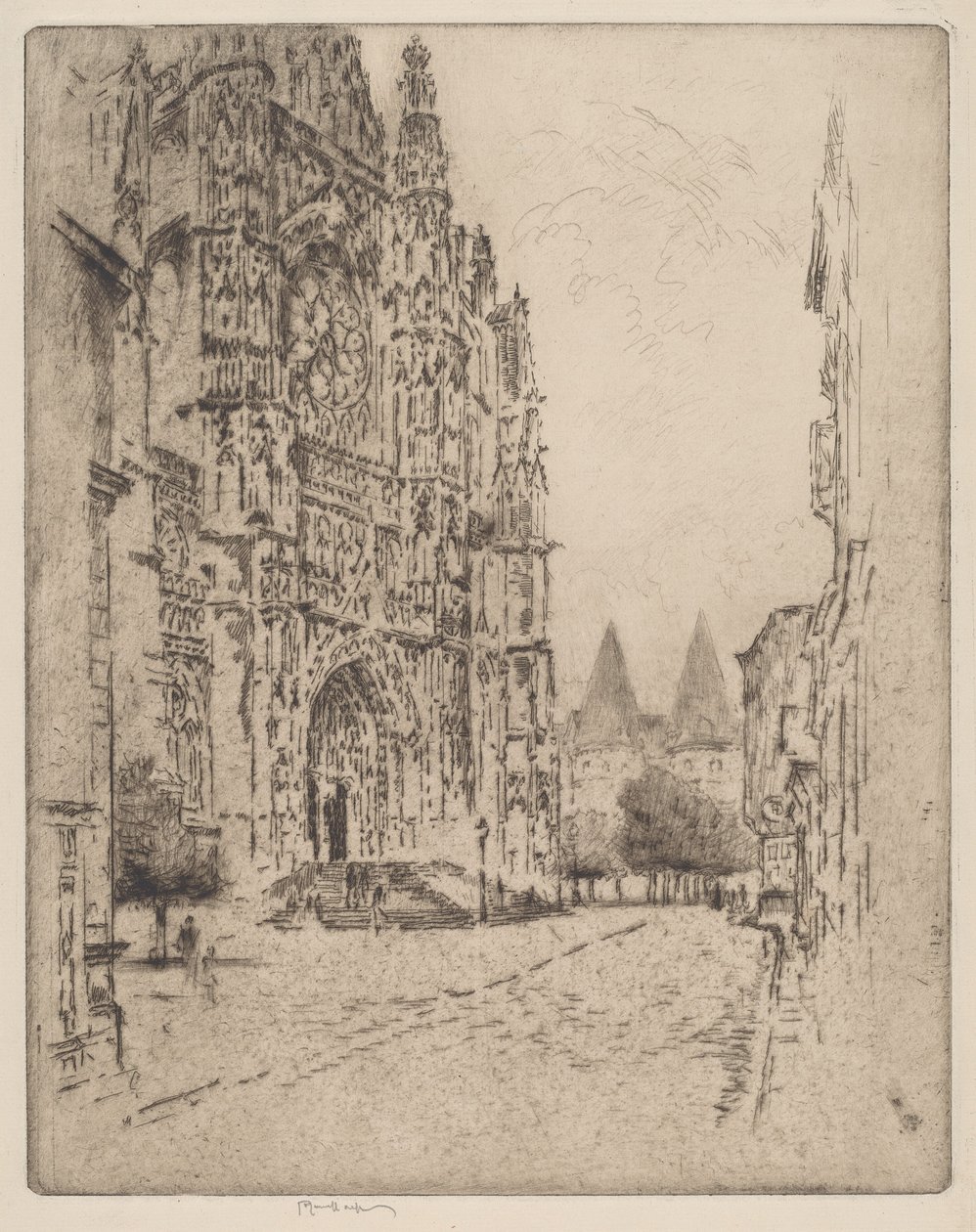 Toren van het Bisschoppelijk Paleis, Beauvais door Joseph Pennell
