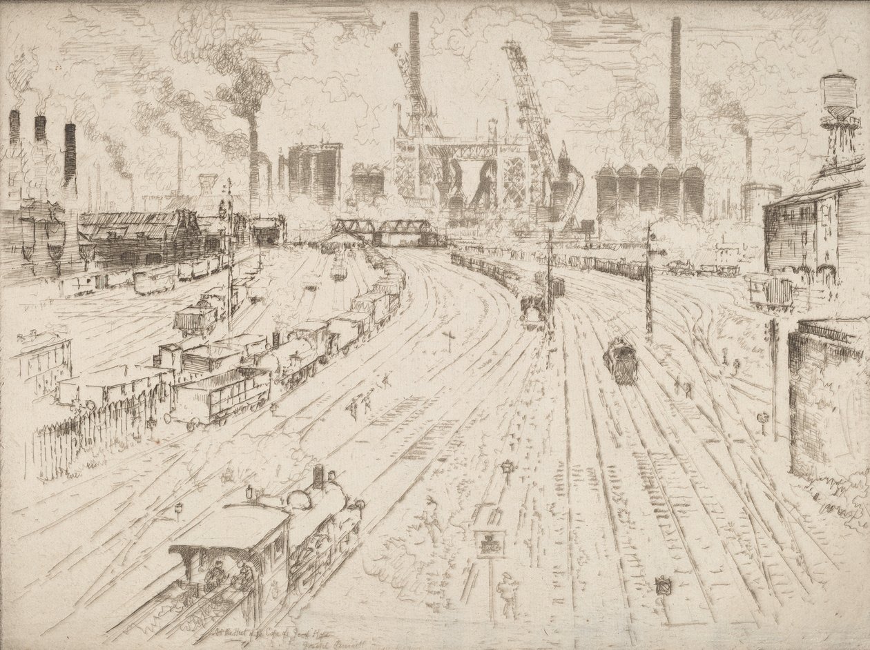 Sporen, Oberhausen, 1910 door Joseph Pennell
