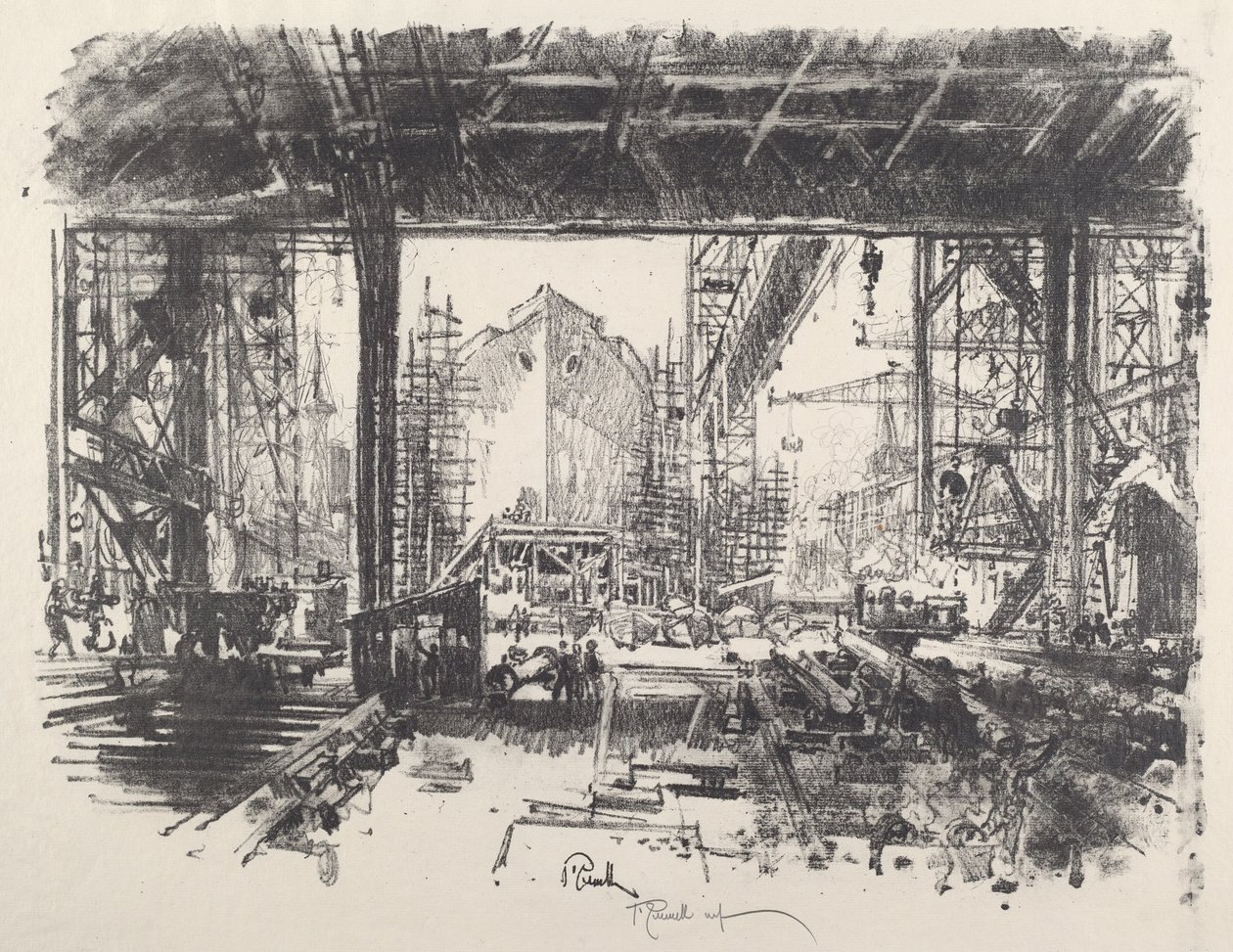 Onder de loods door Joseph Pennell