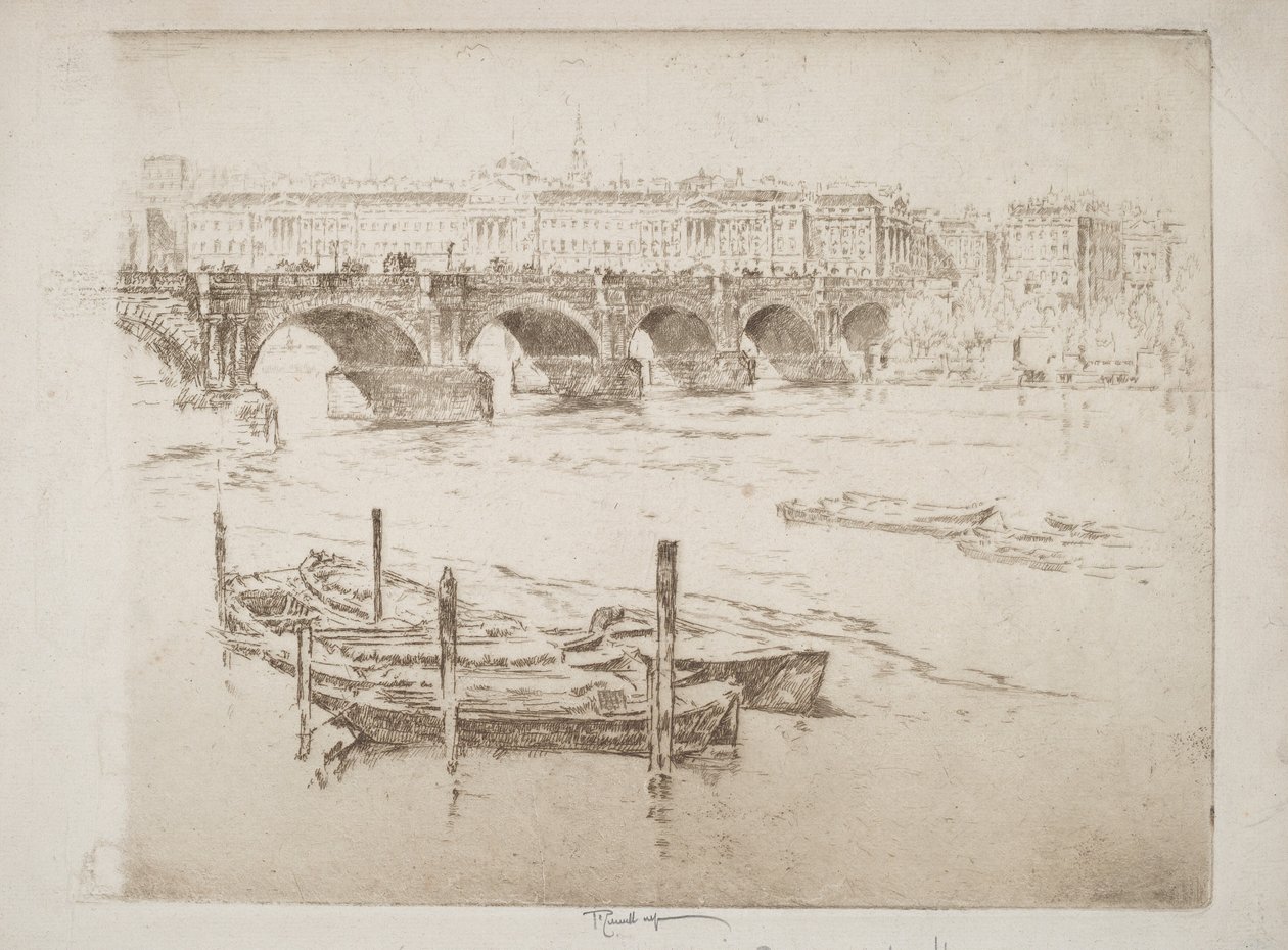 Waterloo Bridge en Somerset House door Joseph Pennell