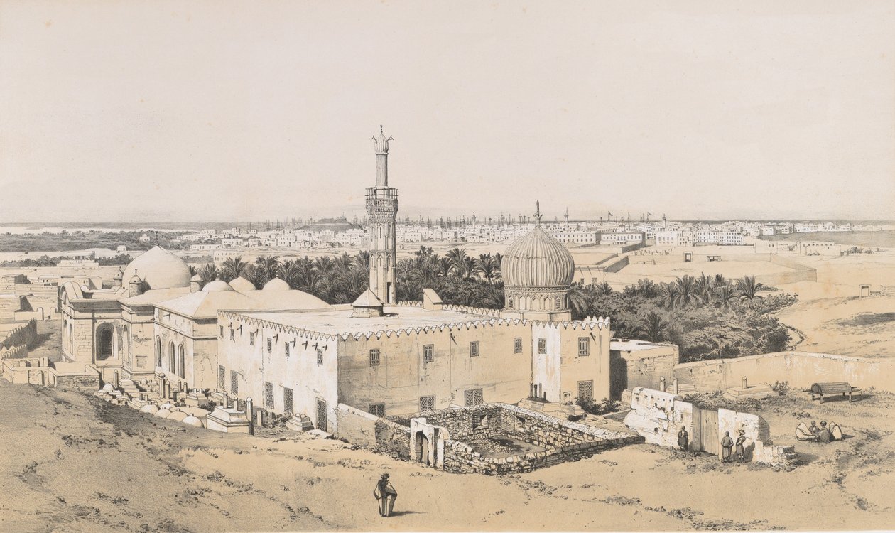 Moskee Nabédémiane, in Alexandrië door Joseph Philibert Girault De Prangey