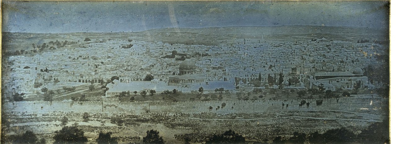 Jeruzalem: panoramisch uitzicht vanaf de Olijfberg door Joseph Philibert Girault De Prangey