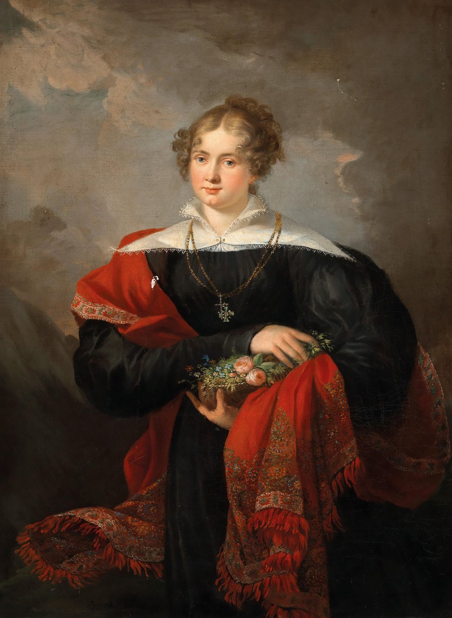 Joseph Salomon Portret van een dame 1852 door Joseph Salomon