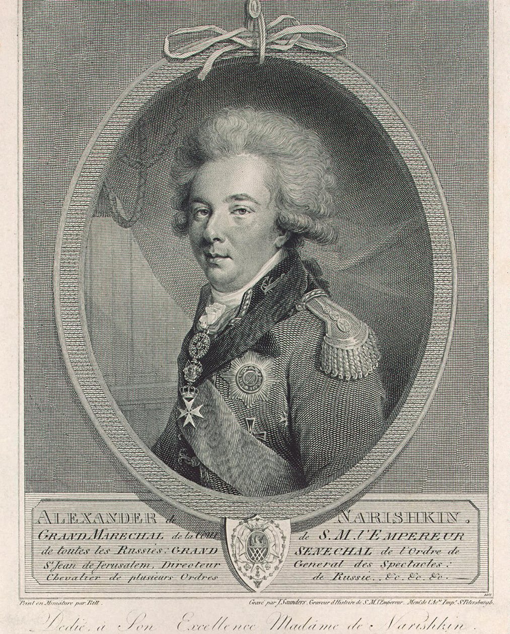Portret van graaf Alexander Lvovich Naryshkin 1760-1826 door Joseph Saunders