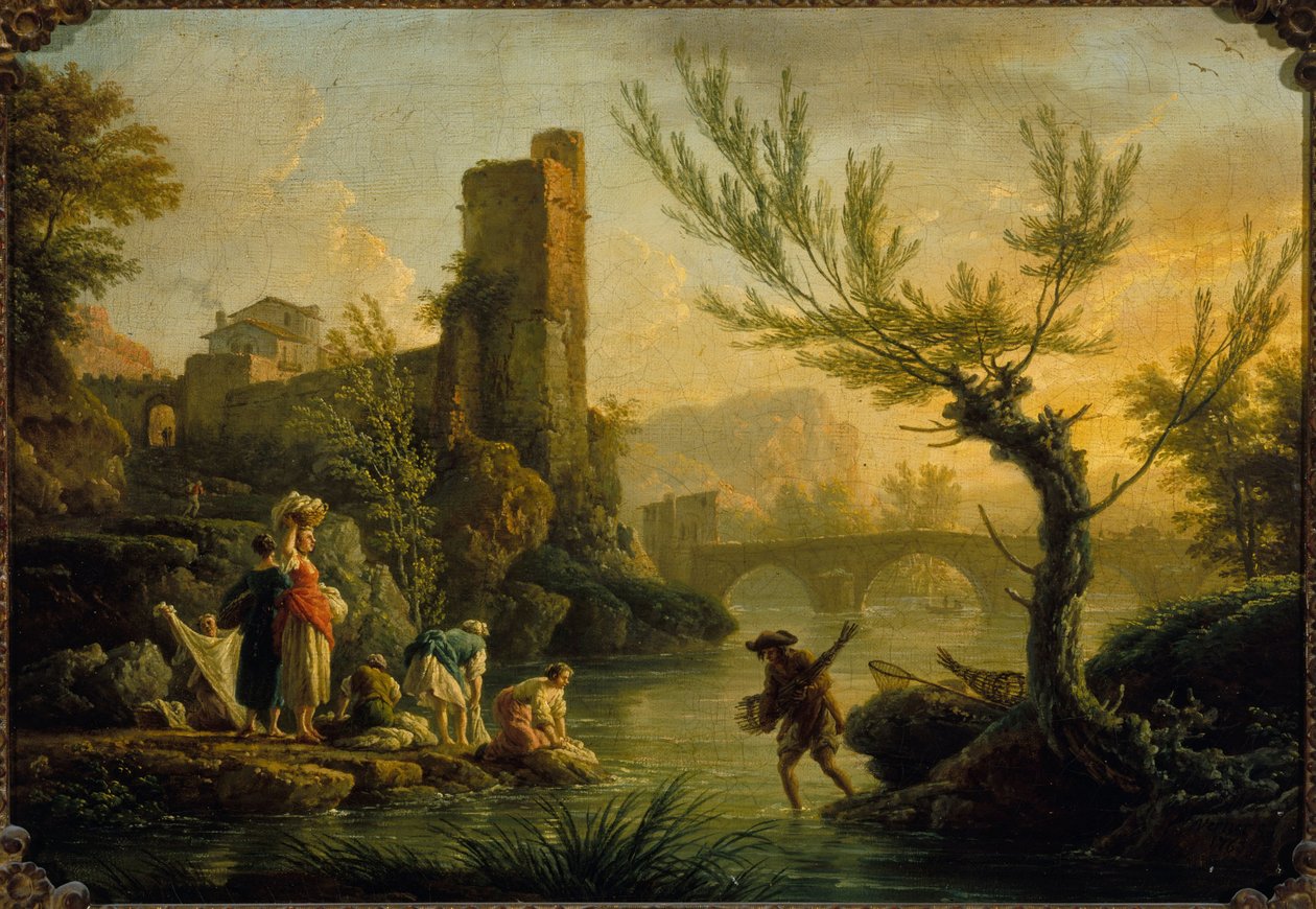 Landschap met wasvrouwen, in 1763 door Joseph Vernet