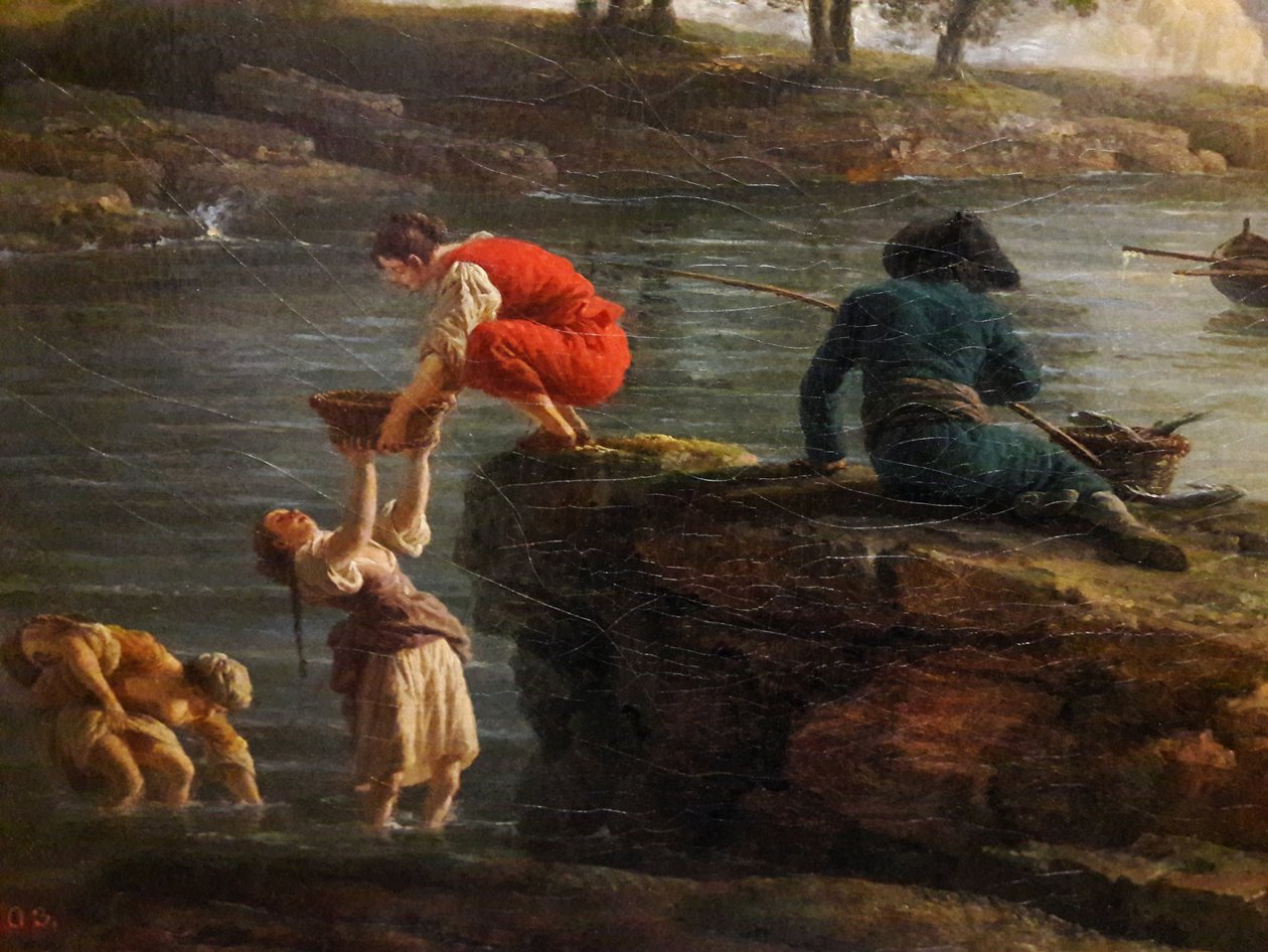 Uitzicht op een haven in de ochtend (Ochtend)


 (detail). door Joseph Vernet