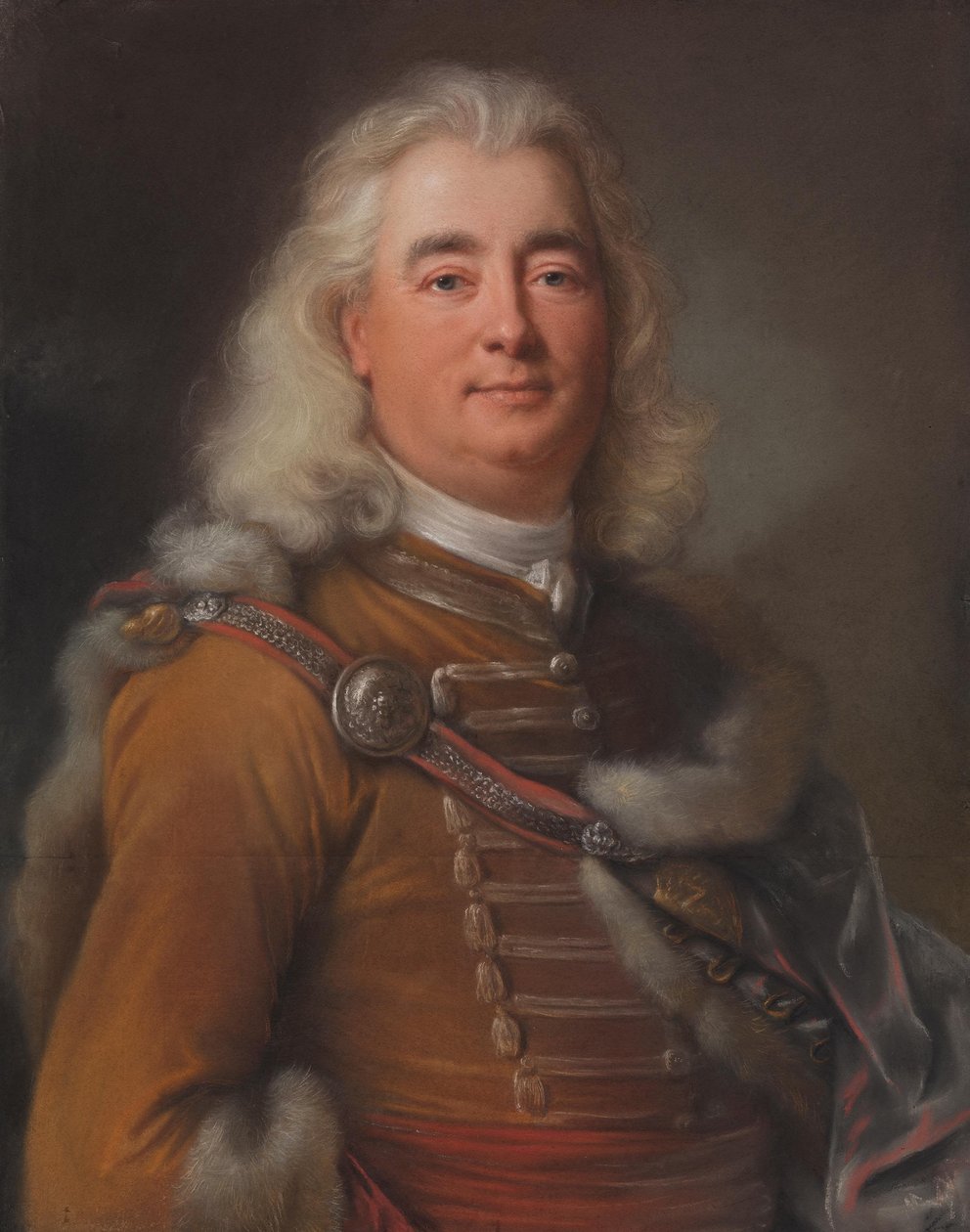 Portret van een man in huzarenuniform, wellicht Ladislaus Kökényesdi von Vetes (ca. 1680-1756) door Joseph Vivien
