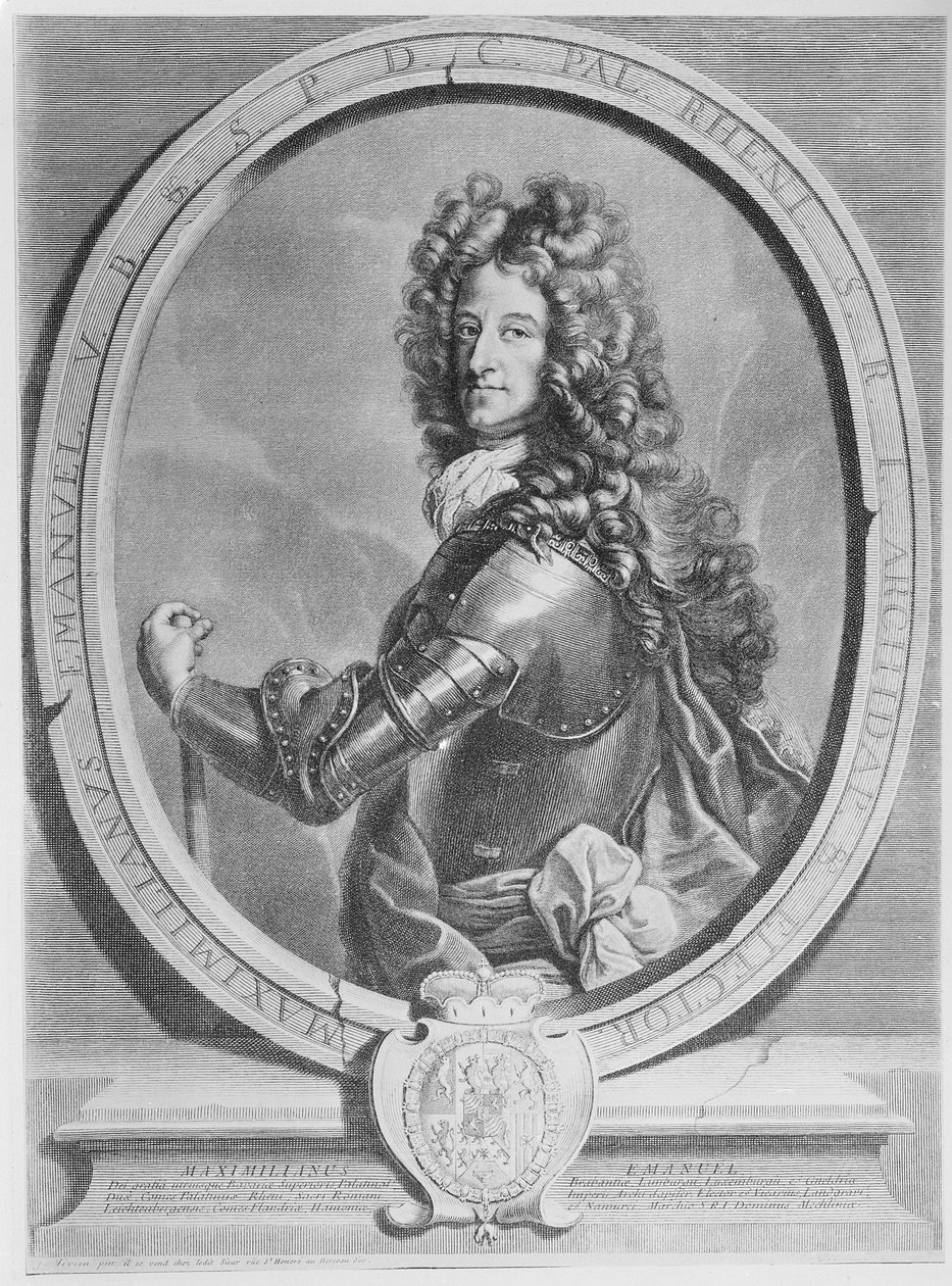 Maximiliaan II Emanuel, keurvorst van Beieren, gegraveerd door Cornelis Vermeulen (gravure) door Joseph Vivien