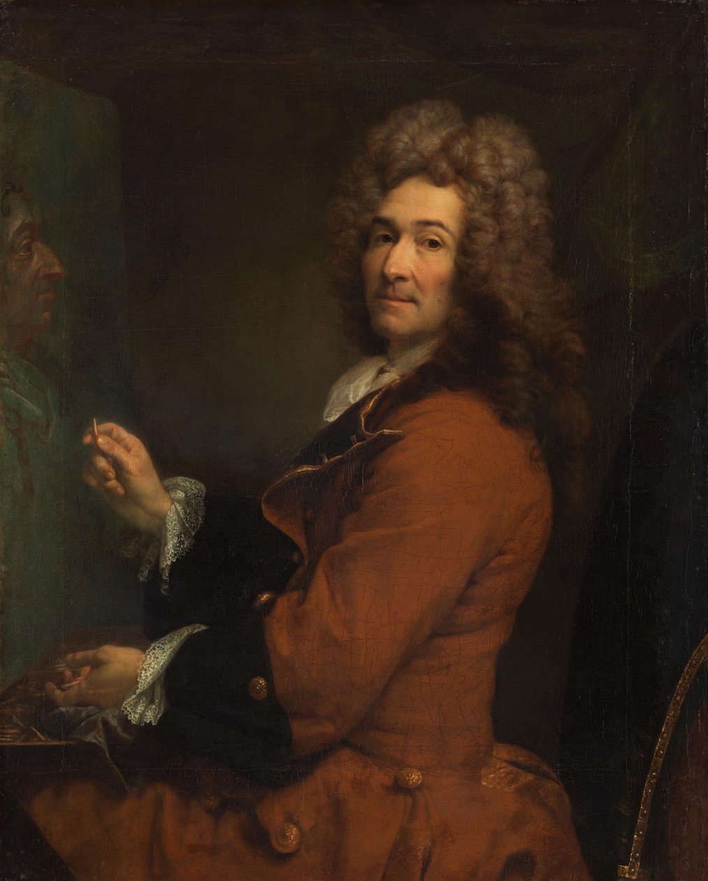 Zelfportret bij de ezel door Joseph Vivien