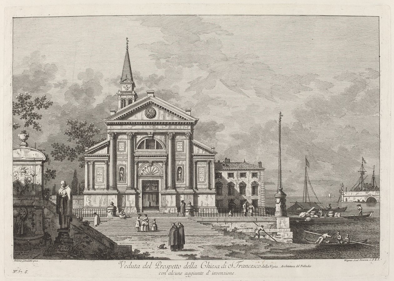 Veduta del Prospetto della Chiesa del S. Francesco door Joseph Wagner after Canaletto