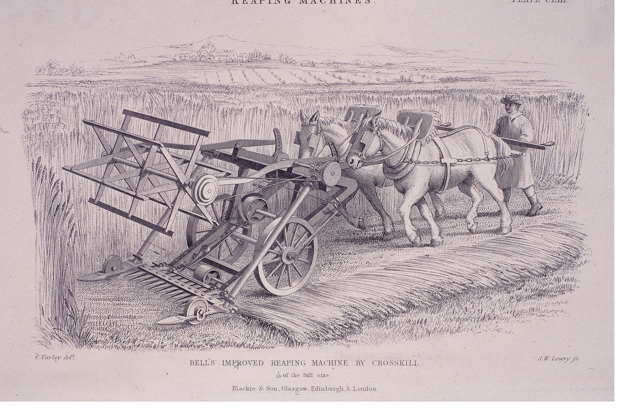 Bells verbeterde maaimachine door Crosskill, c1840s door Joseph Wilson Lowry