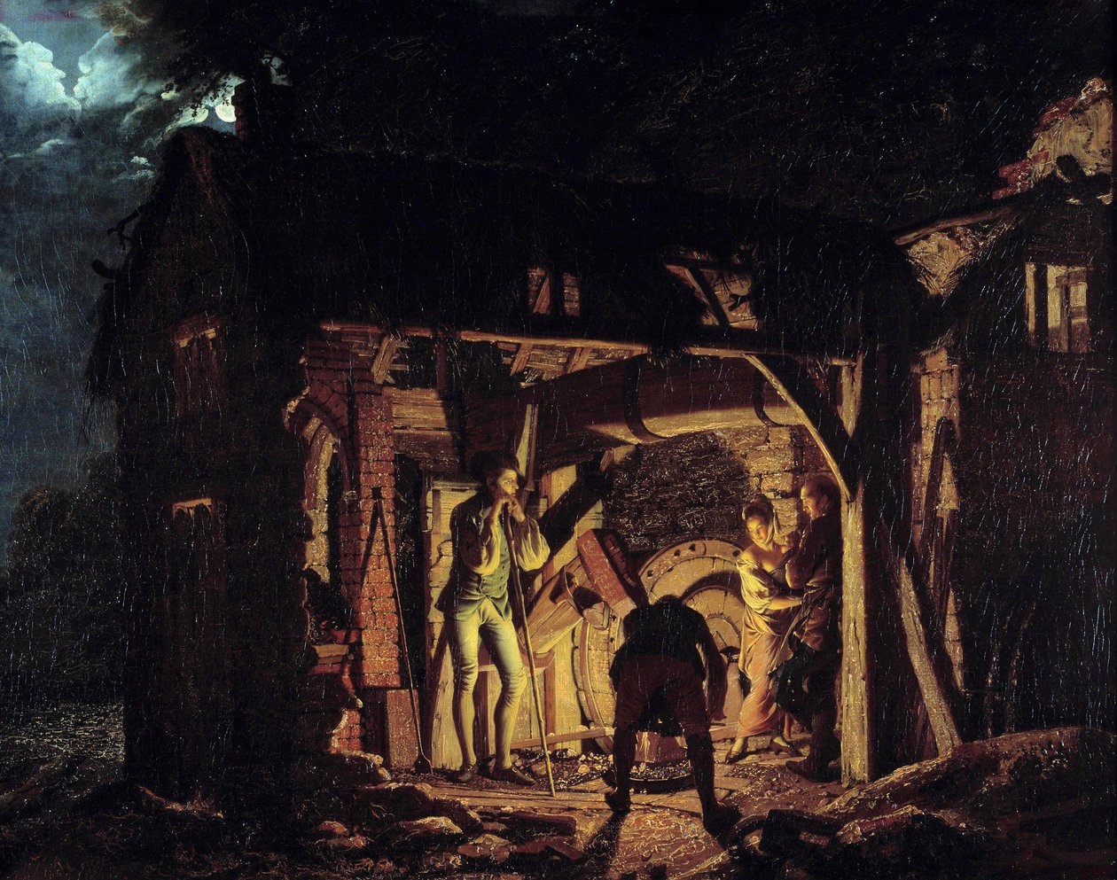 Een smederij in de 18e eeuw door Joseph Wright of Derby