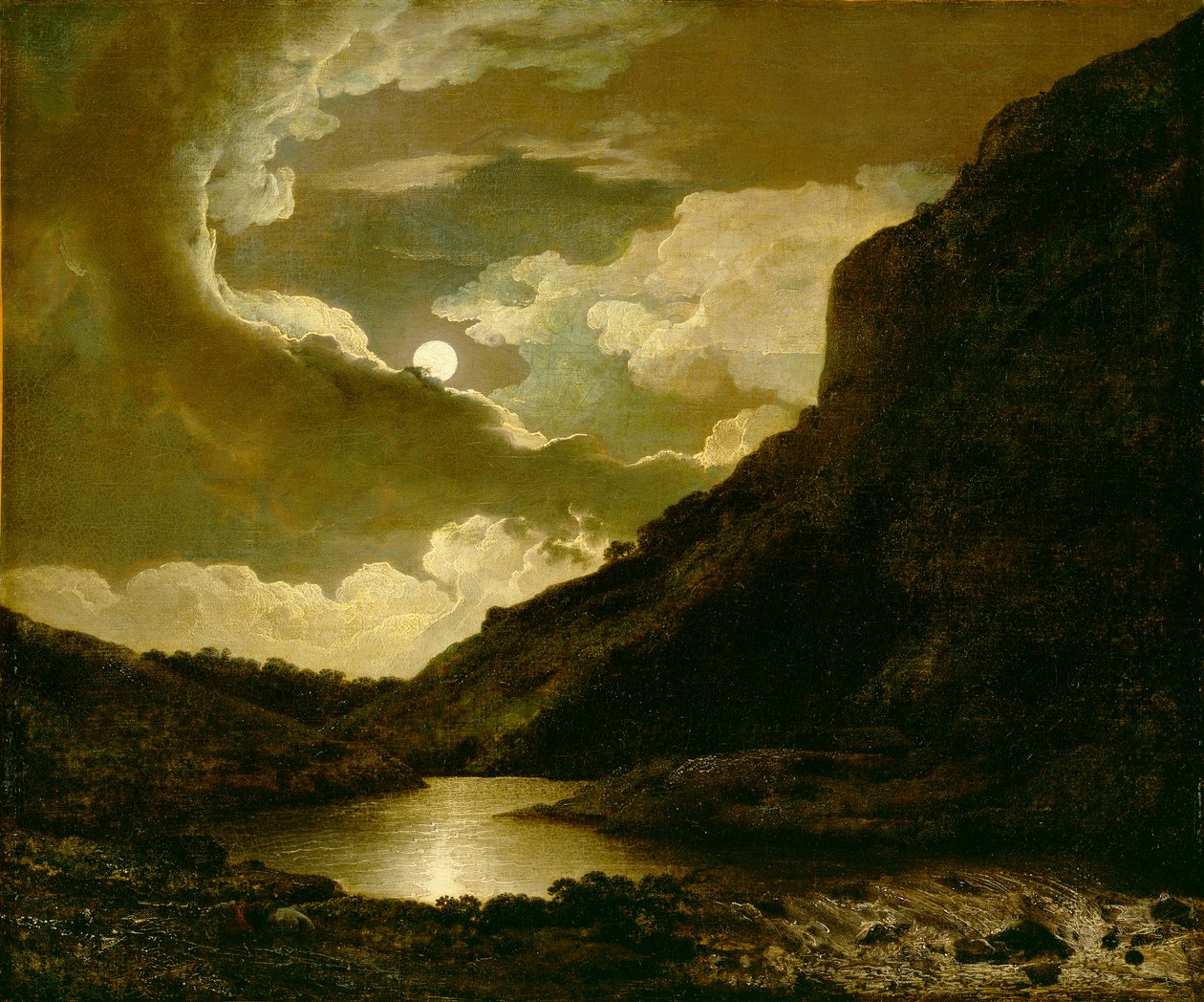 Matlock Tor bij maanlicht, c.1778 door Joseph Wright of Derby
