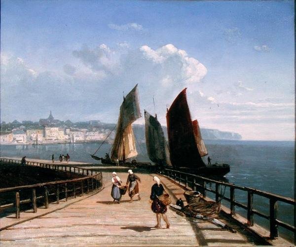 Pier met vissersboten door Josephine Bowes