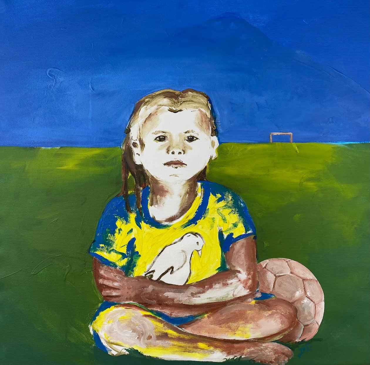 Meisje met Duif, 2022 door Josephine Henning