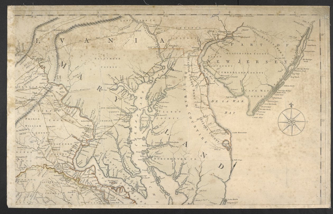 Een kaart van het meest bewoonde deel van Virginia door Joshua and Jefferson Peter Fry