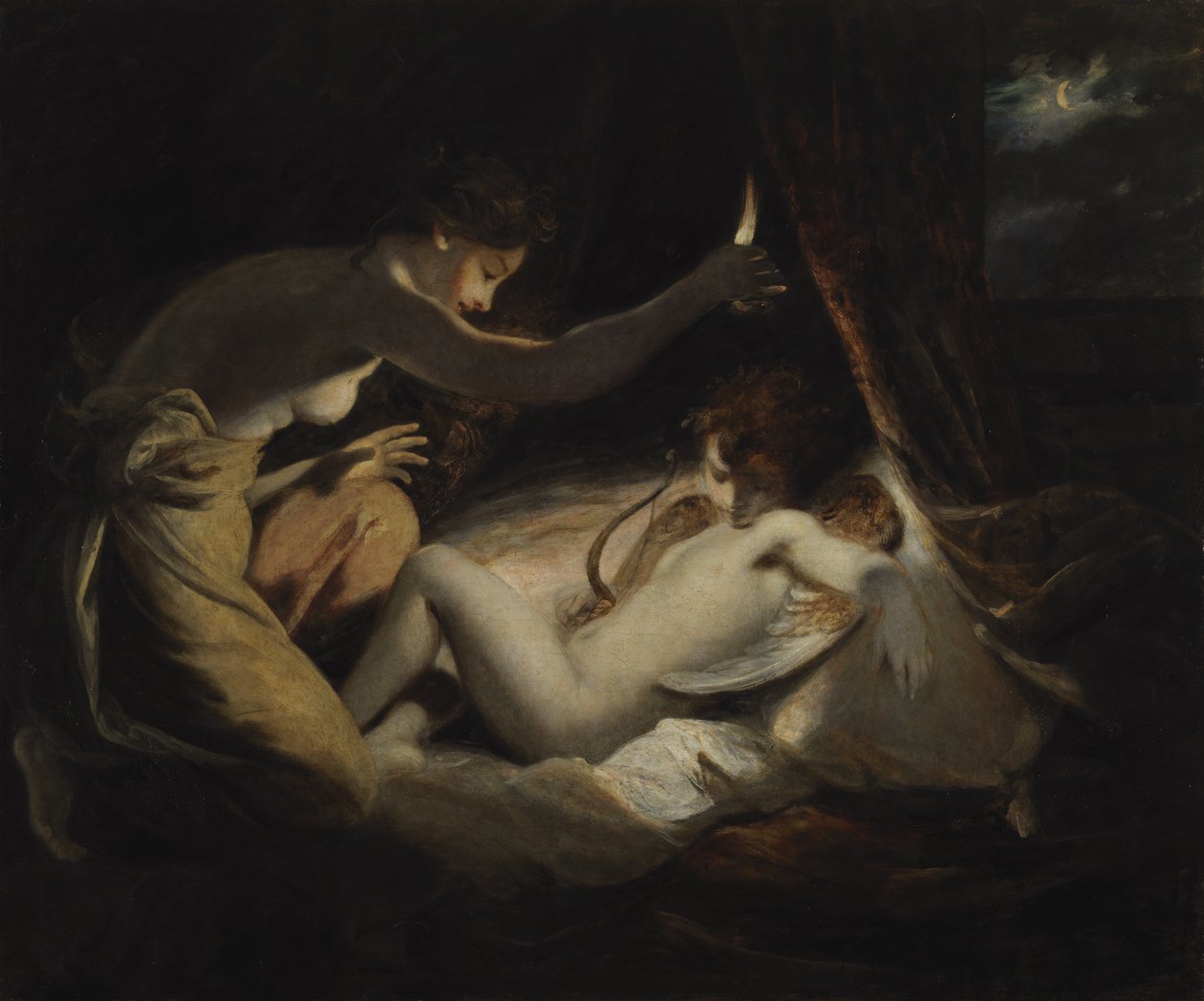 Cupido en Psyche door Joshua Reynolds