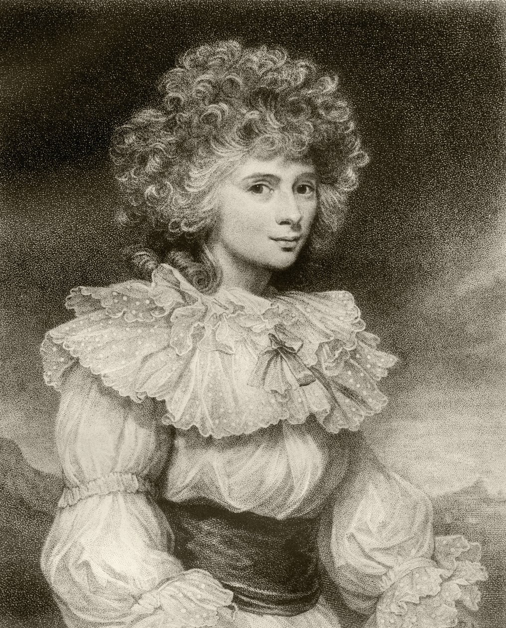 Elizabeth Cavendish, Hertogin van Devonshire, gegraveerd door F. Bartolozzi, uit 