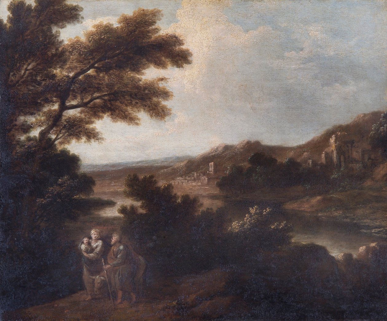Landschap met de vlucht naar Egypte door Joshua Reynolds