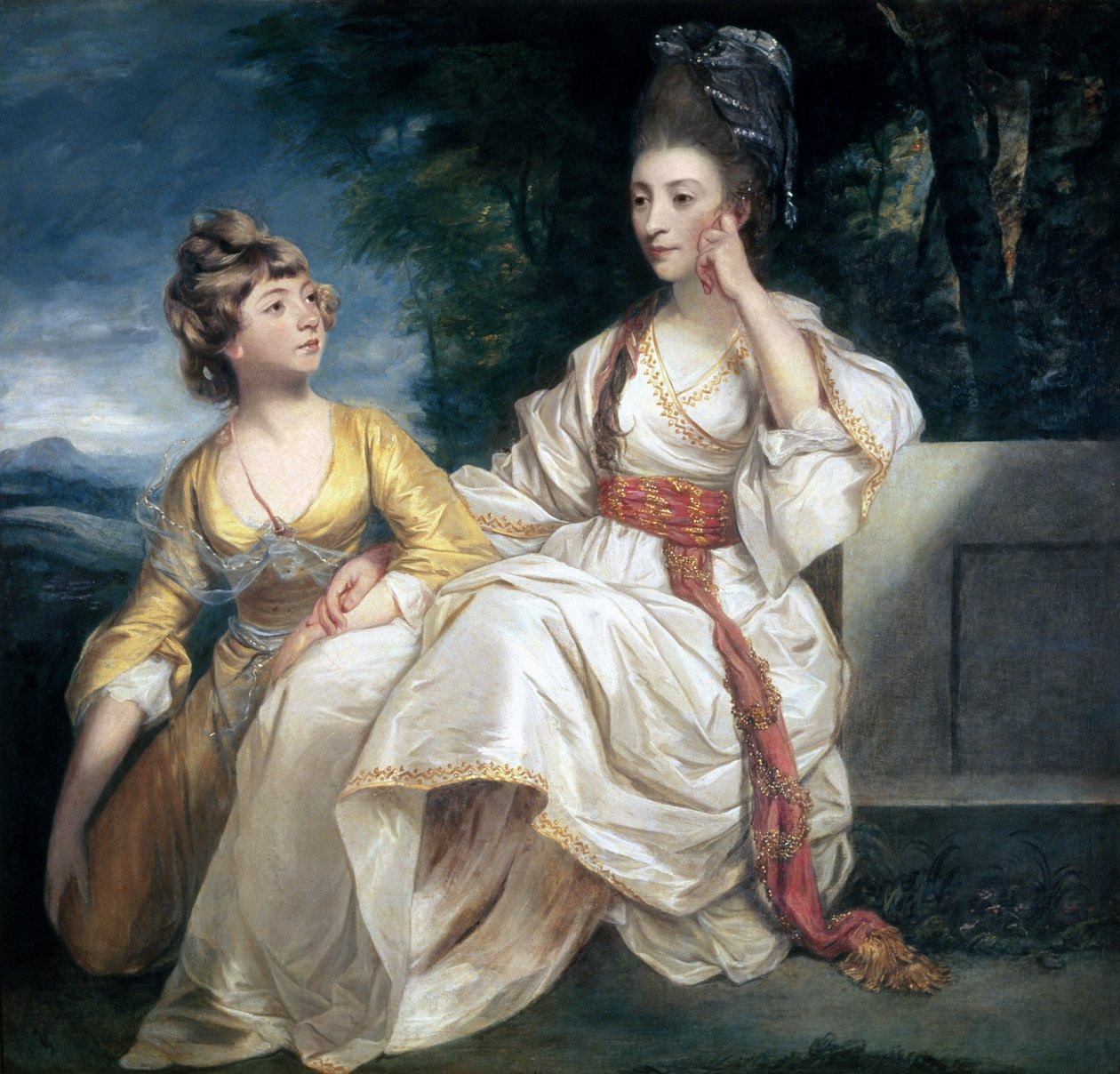 Mevrouw Thrale en haar dochter Hester (Queeney) 1777-78 door Joshua Reynolds