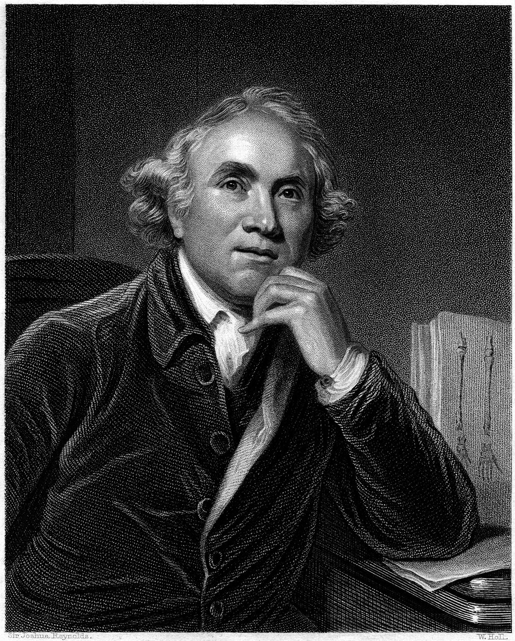 Portret van John Hunter, gegraveerd door William Holl, ca. 1830s door Joshua Reynolds