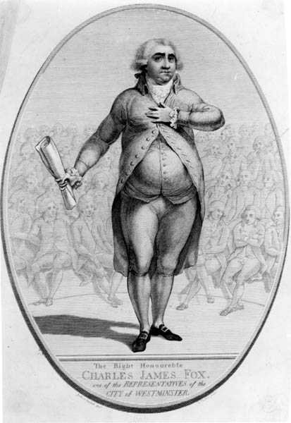 De Zeer Eerwaarde Charles James Fox (1749-1806) een van de Vertegenwoordigers van de Stad Westminster, gegraveerd door Thomas Trotter door Joshua after Cristall