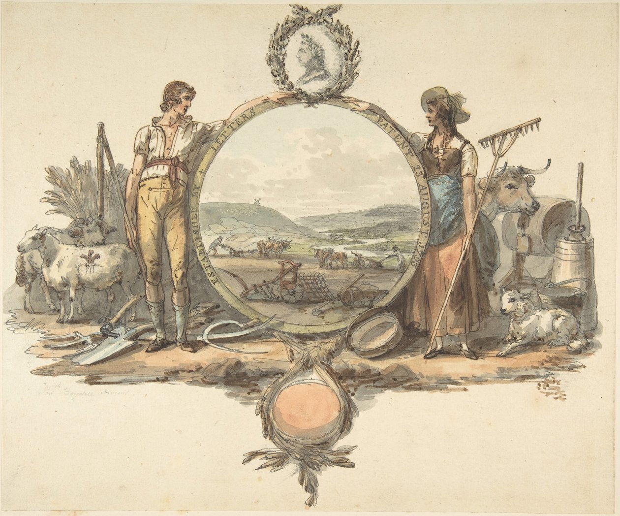 Ontwerp voor een Frontispice, ca. 1793 door Josiah Boydell