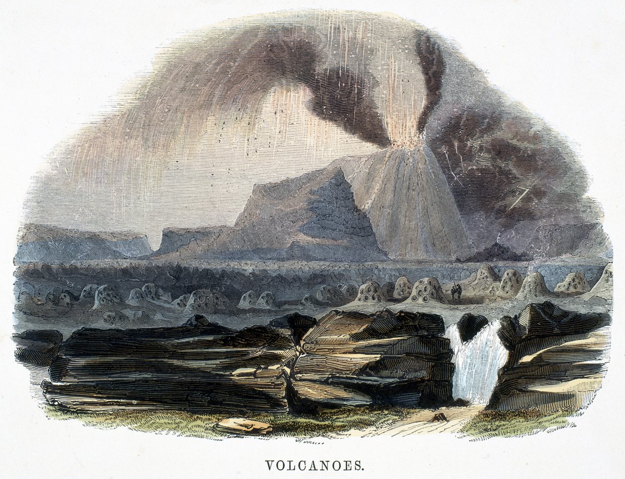 Vulkanen, uit Verschijnselen van de Natuur, 1849 door Josiah Wood Whymper